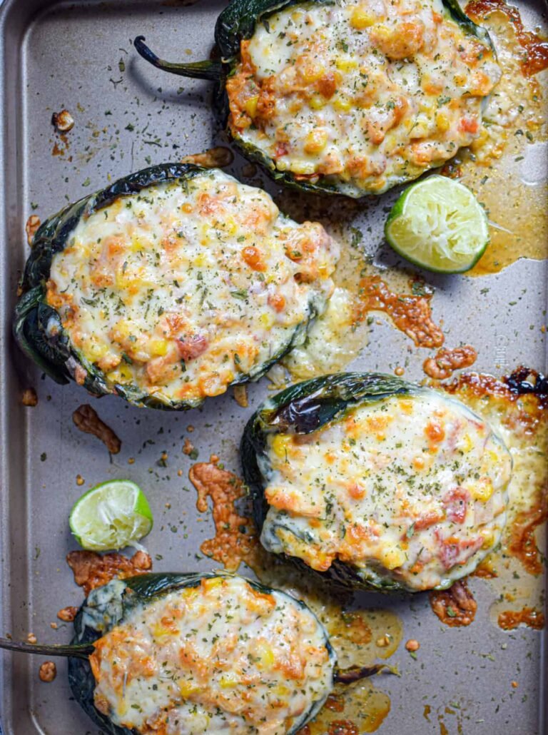 Chicken Stuffed Poblano Peppers